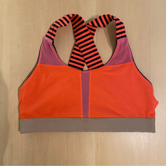 LULULEMON small/medium sports bra. Great support. Bright orange and navy. - Picture 6 of 6